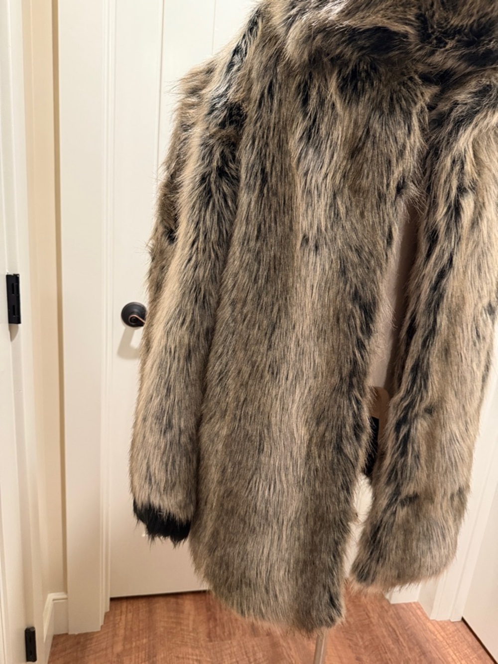 Vintage SPIRITHOODS 2019 Grey Wolf Med Classic Vegan Fur Peacoat Double Breasted - Picture 9 of 17